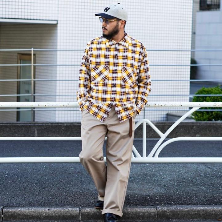 WEIRDO ウィアード オープンカラーシャツ チェック 長袖 メンズ WEIRDO ウィアード オープンカラーシャツ チェック 長袖 メンズ