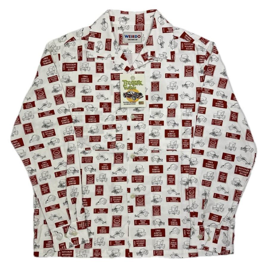 Schott×GLADHAND 総柄 長袖 開襟 アロハシャツ weirdo WEIRDO ウィアード 総柄 オープンカラーシャツ 長袖 メンズ 開襟シャツ