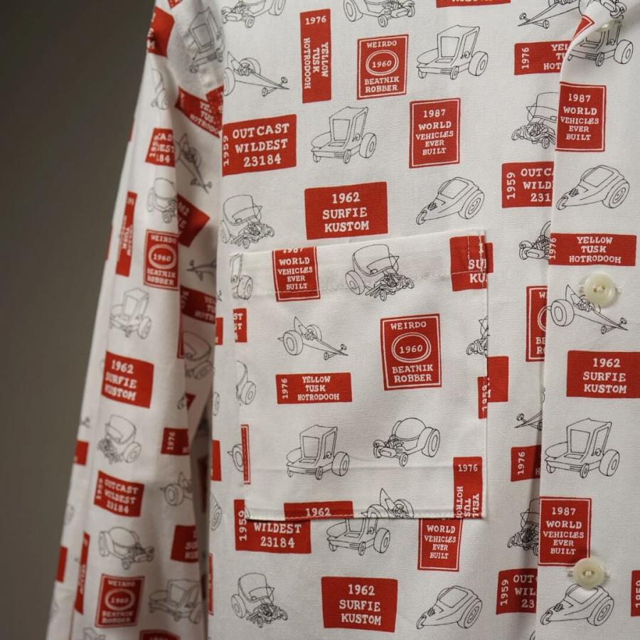 WEIRDO ウィアード 総柄 オープンカラーシャツ 長袖 メンズ 開襟