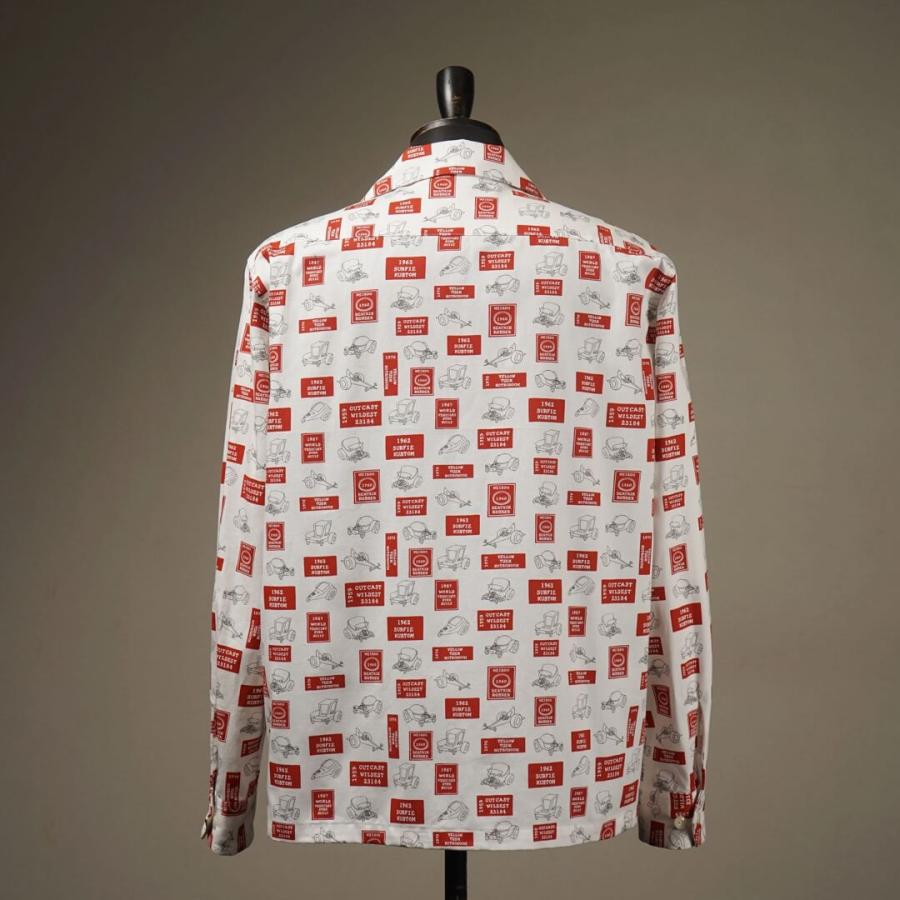 WEIRDO（ウィアード） 総柄 オープンカラーシャツ 長袖 メンズ 開襟