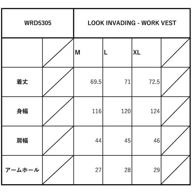 WEIRDO（ウィアード） デニム ワーク ベスト メンズ WEIRDO LOOK