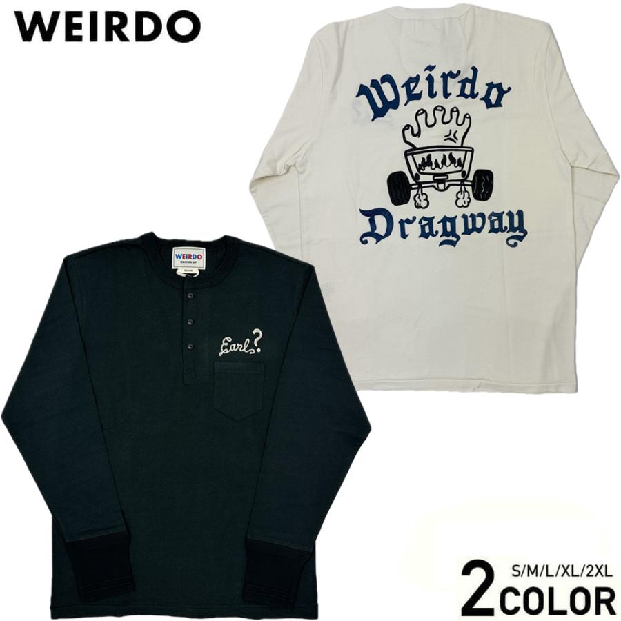 weirdo ヘンリーネック　L WEIRDO（ウィアード） ヘンリーネック Tシャツ 長袖 Tシャツ ロンT メンズ WEIRDO DRAGWAY - L/S HENRY  T-SHIRTS GLADHAND グラッドハンド ギャングスタービル : REZAR - 通販 - Yahoo!ショッピング