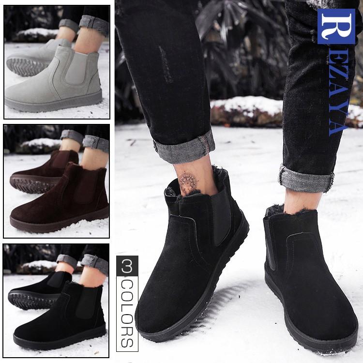 ムートンブーツ ショートブーツ メンズブーツ ワークブーツ 裏起毛 防寒 保温 無地 カジュアル 冬靴 防滑 防寒 オシャレ 暖かい Rz Newbb148 Rezayastore 通販 Yahoo ショッピング