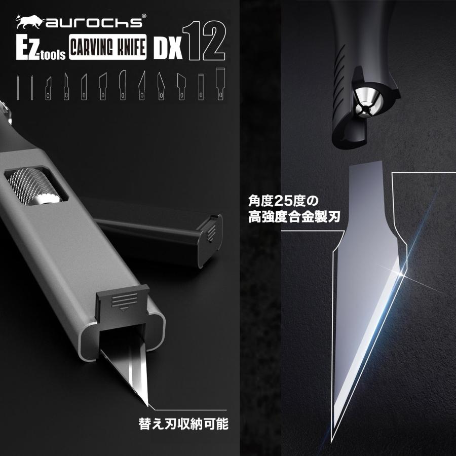 aurochs EZ-tools カービングナイフ DX12 刃先11種12刃枚付 デザイン