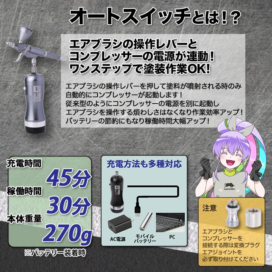 aurochs 充電式 エアブラシ AERO CROSS エアロクロス コードレス