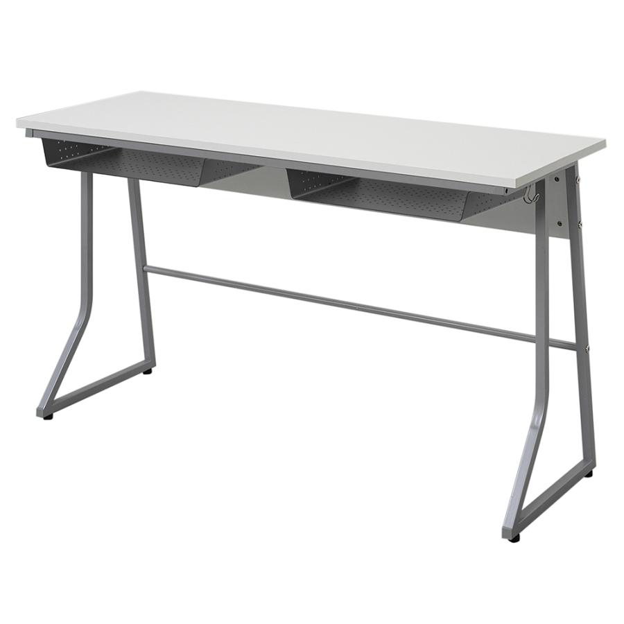 スモール研修用デスク3 ループ脚 W1200xD450 ホワイト　RFJD3-1245W