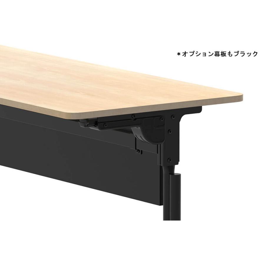 パラレル フォールディングテーブル W1800×D600 ホワイト×ブラック脚 RFPFT-1860WH-BLの画像
