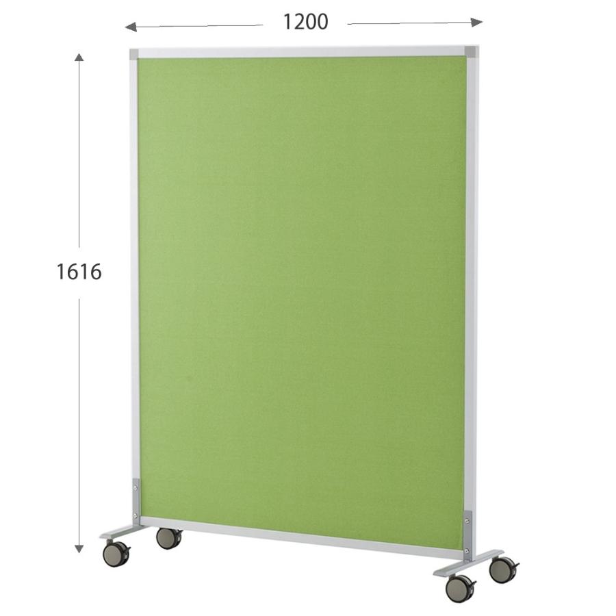 シンプルパーテーションスクリーン掲示板W1200 グリーン XPS材 キャスター仕様 RFSCR-GNWXCA アールエフヤマカワ