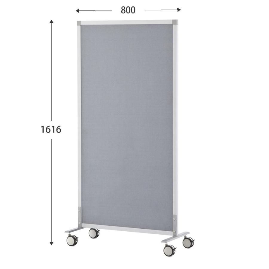 シンプルパーテーションスクリーン掲示板W800 グレー XPS材 キャスター仕様 RFSCR-GYXCA アールエフヤマカワ