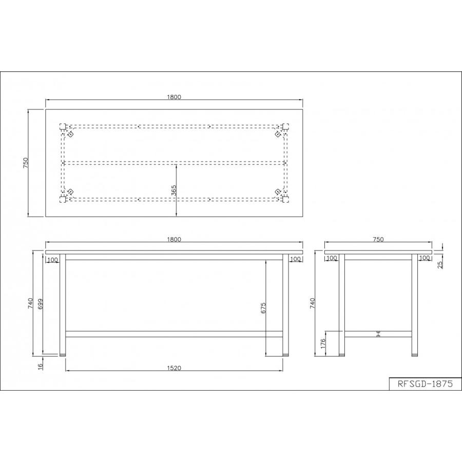 作業台 W1800×W750 ホワイト RFSGD-1875 アール・エフ・ヤマカワ｜rf-yamakawa-y｜03
