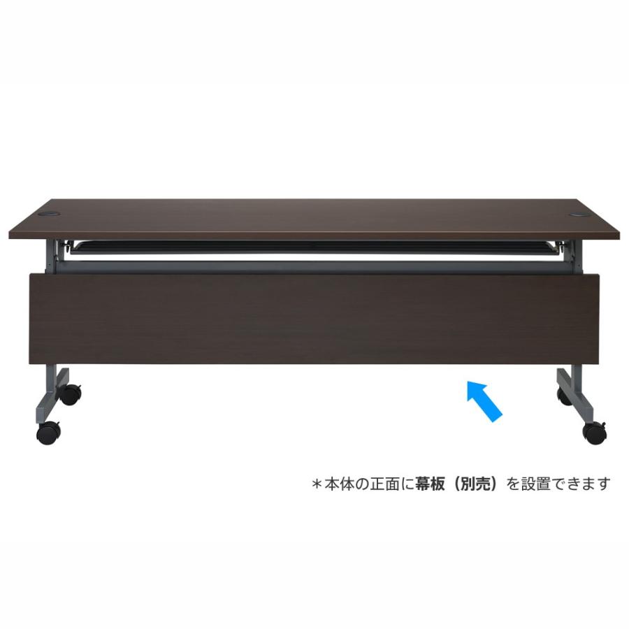 配線機能付きフォールディング折りたたみテーブルIV W1800xD600 ダークブラウン SHFTL4-1860DB アールエフヤマカワの画像