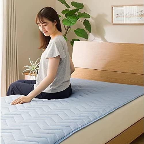 Nクールダブルスーパー シングル Max5 ニトリ リバーシブル ネイビー 接触冷感 シングル 冷たさレベル 熱中症対策 敷きパッド 敷きパッド ひんやり ルフラン店 ネイビー