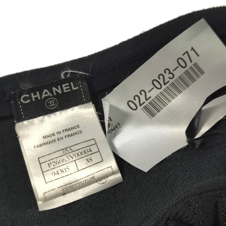 CHANEL シャネル ココマーク プリーツ ニット スカート 05A 38 ブラック /b260313/608422の画像