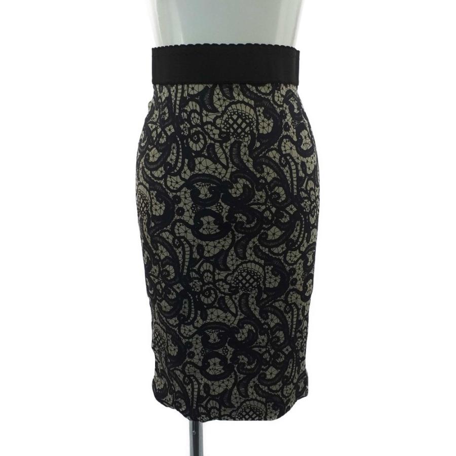 DOLCE & GABBANA ブラックレーススカート 36
