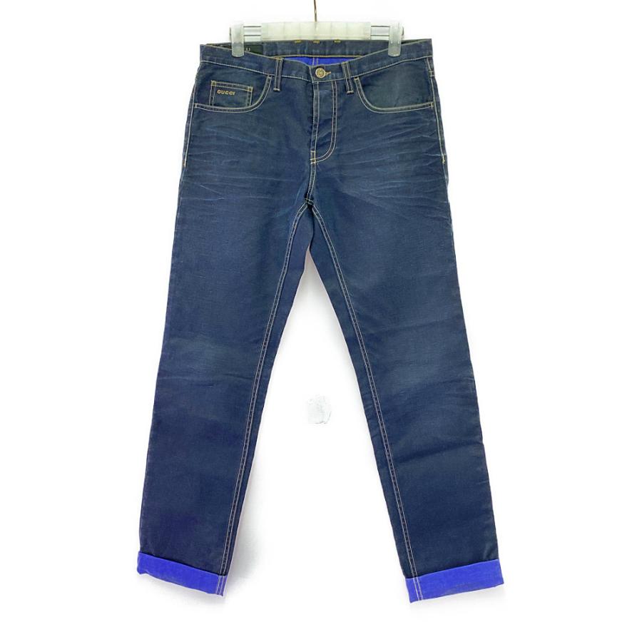 GUCCI（グッチ） ストレートパンツ/314,419XZ859/44/ネイビー/GUCCI