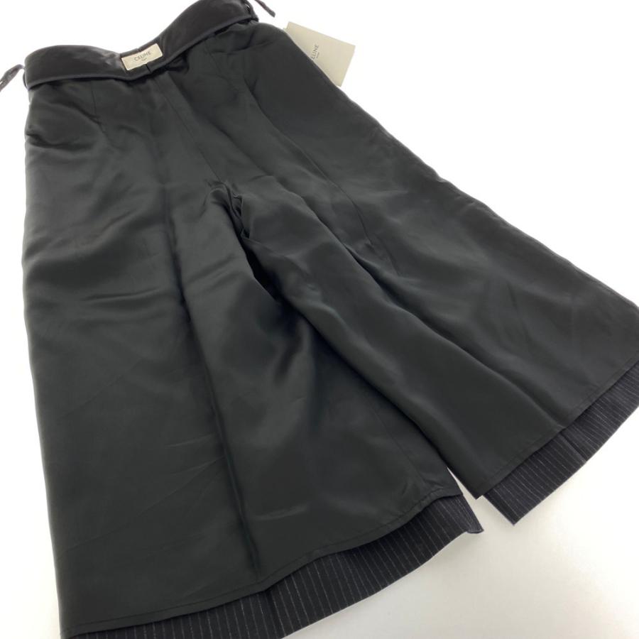 CELINE セリーヌ パッチポケット付きキュロット・ストライプ