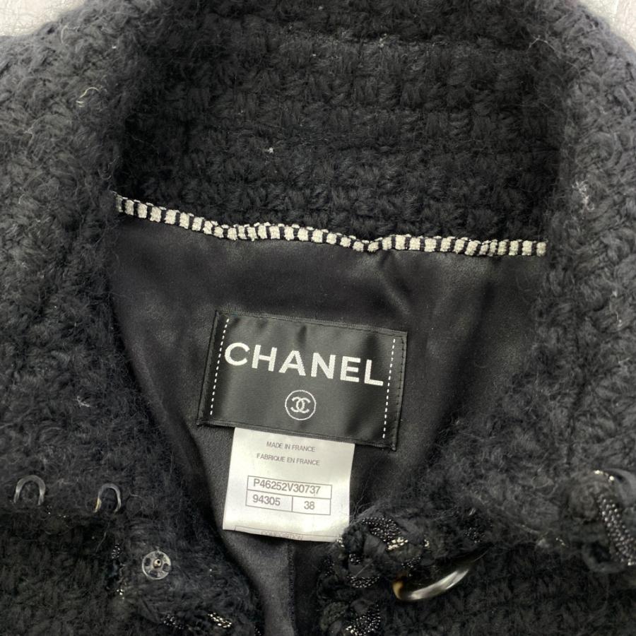CHANEL シャネル ウール コットン ツイード ライオンボタン A CHANEL シャネル ウール コットン ツイード ライオンボタン A