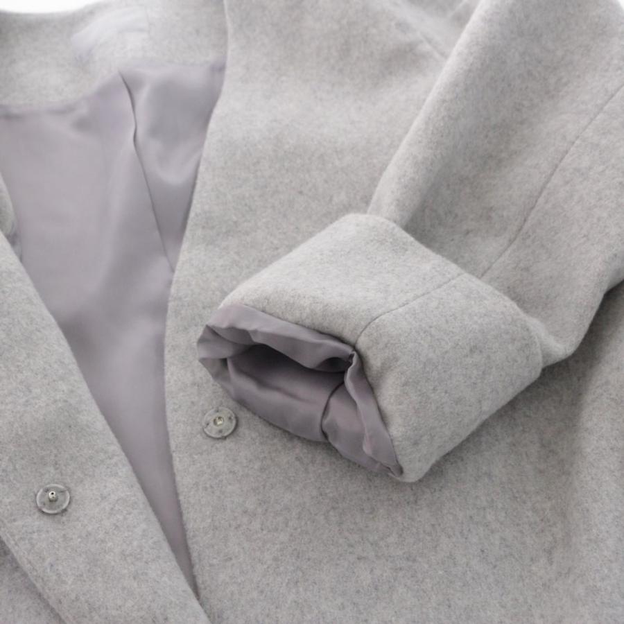 超美品・エフデ 19AW・カラーレスロングコート/51-94111001/9/グレー 