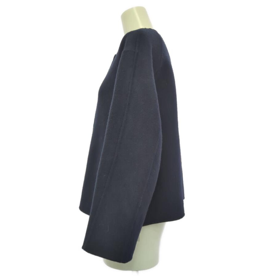 (ラスト1点) INED イネド ウール ショート丈 ノーカラーコート/71-54112010/9/ネイビー/アウター/デート/b251224/600803 | INED | 01