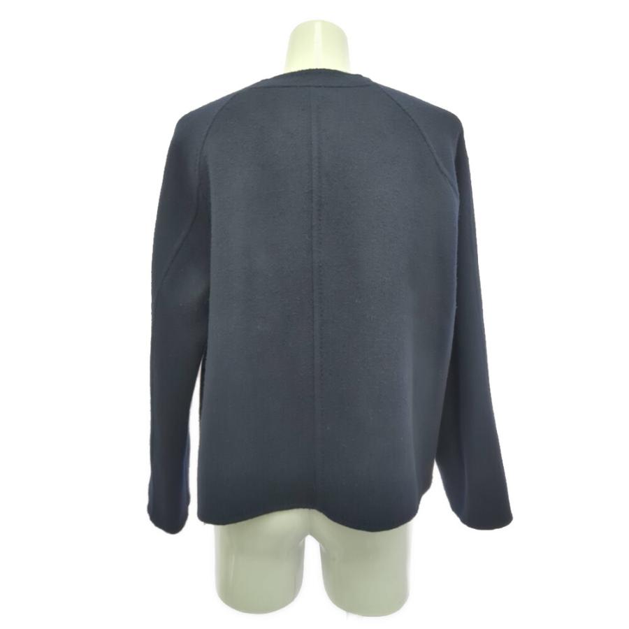 (ラスト1点) INED イネド ウール ショート丈 ノーカラーコート/71-54112010/9/ネイビー/アウター/デート/b251224/600803 | INED | 02