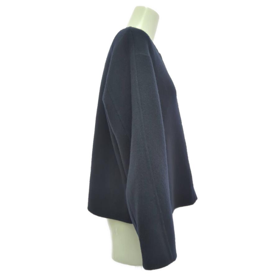 (ラスト1点) INED イネド ウール ショート丈 ノーカラーコート/71-54112010/9/ネイビー/アウター/デート/b251224/600803 | INED | 03