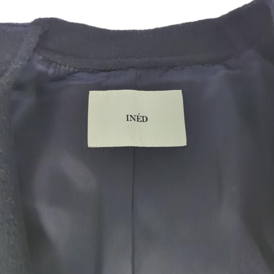 (ラスト1点) INED イネド ウール ショート丈 ノーカラーコート/71-54112010/9/ネイビー/アウター/デート/b251224/600803 | INED | 05