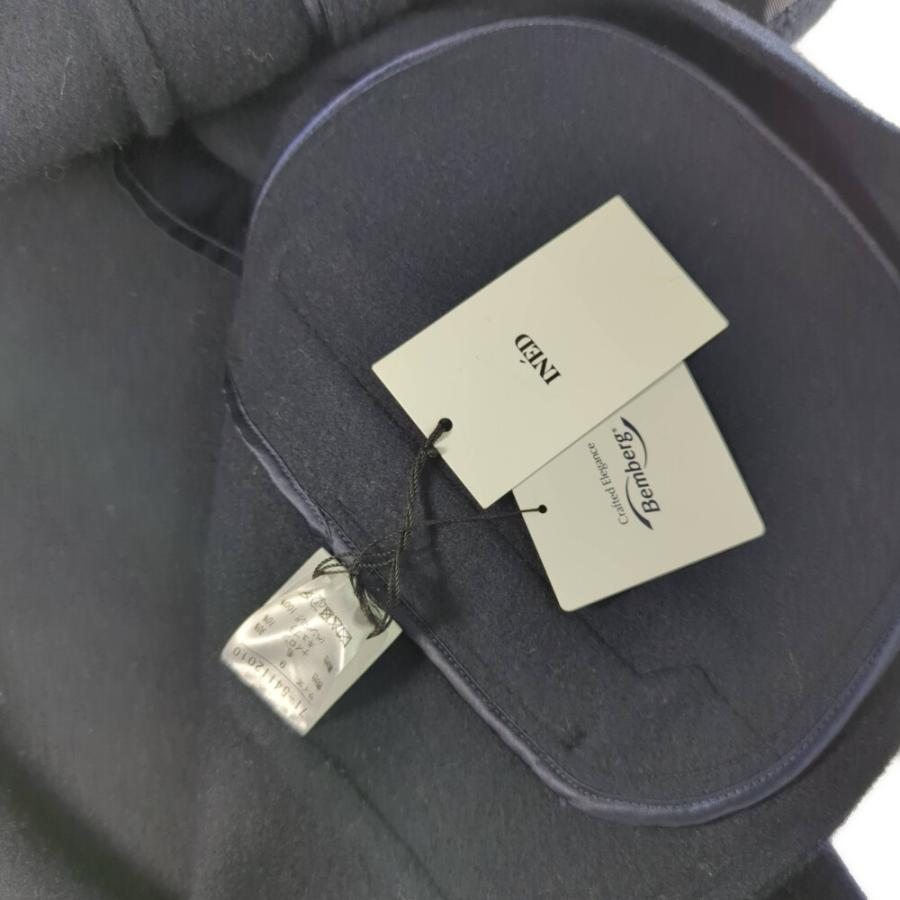 (ラスト1点) INED イネド ウール ショート丈 ノーカラーコート/71-54112010/9/ネイビー/アウター/デート/b251224/600803 | INED | 07