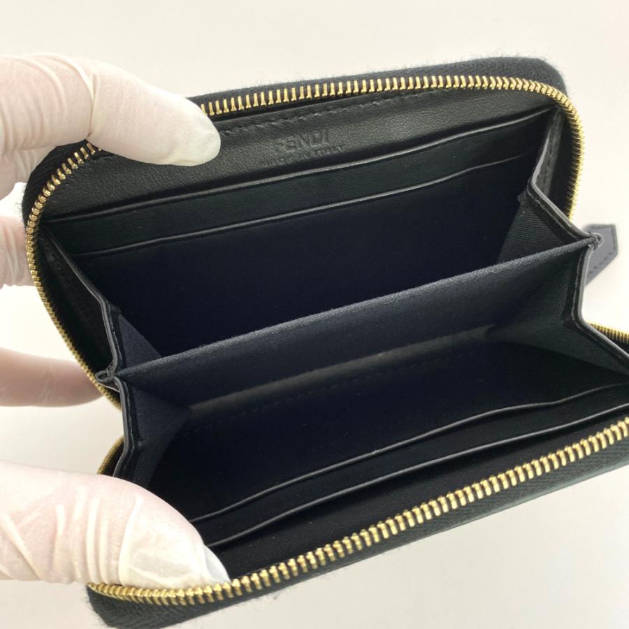 M FENDI フェンディ ジップウォレット 小銭入れ ブラック コインケース FENDI 【新品同様】FENDI フェンディ コインケース（小銭入れ
