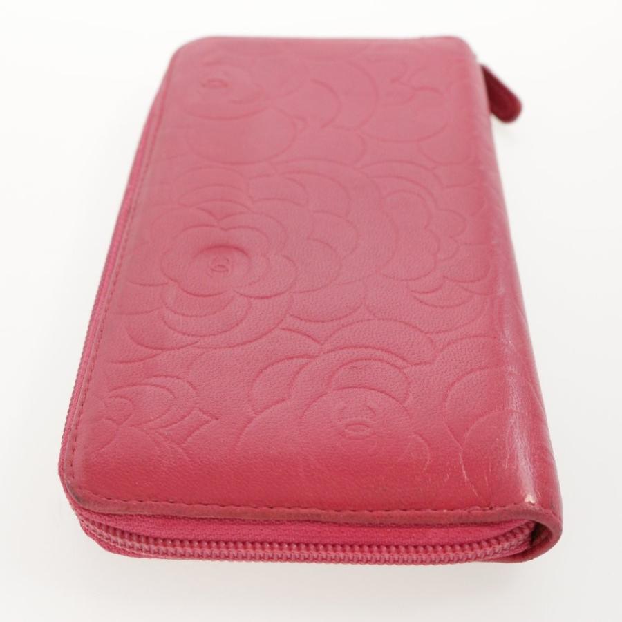 CHANEL シャネル カメリア ラウンドファスナー長財布 パープル CHANEL シャネル カメリア・ラウンドファスナー長財布/ピンク