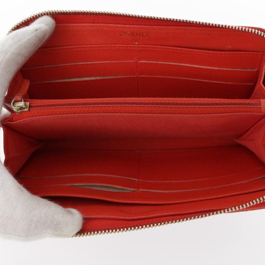 CHANEL（シャネル） マトラッセ・ラウンドファスナー長財布/オレンジ