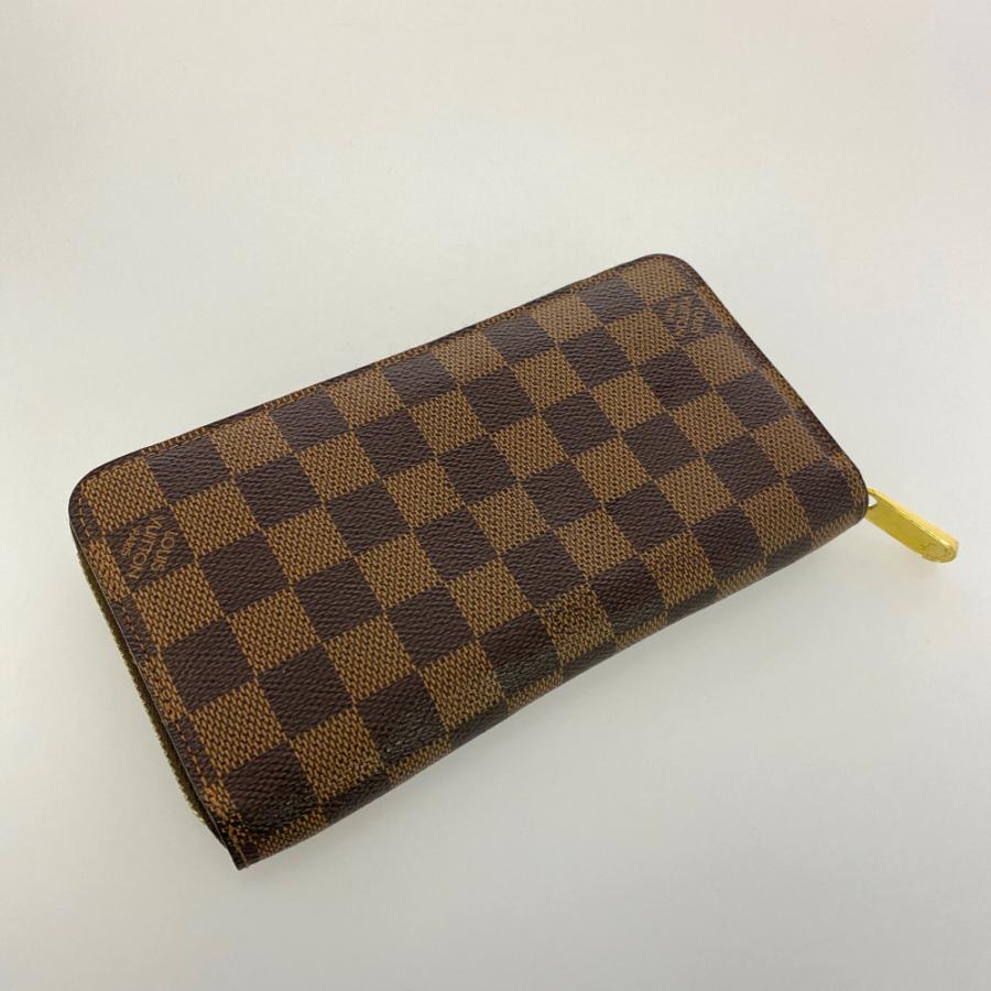 破損あり ルイヴィトン ダミエ ジッピーウォレット エベヌ ラウンドファスナー ルイヴィトン ダミエ・エベヌ・ジッピーウォレット・ラウンド