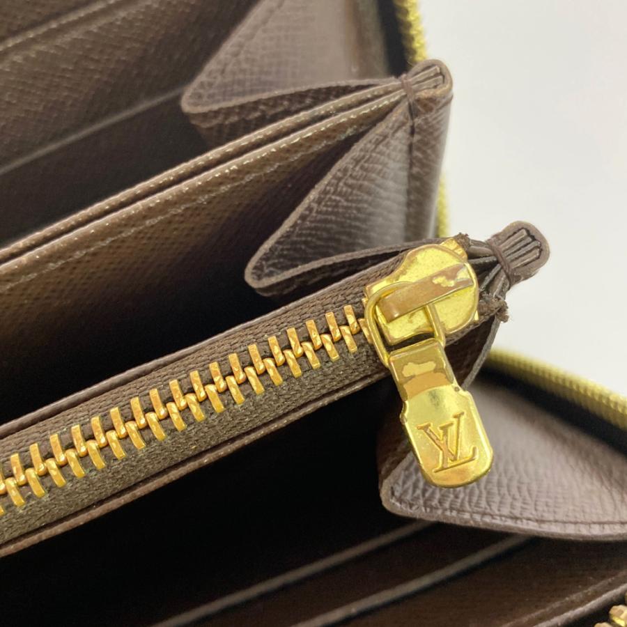 破損あり ルイヴィトン ダミエ ジッピーウォレット エベヌ ラウンドファスナー LOUIS VUITTON ルイヴィトン ダミエ ジッピーウォレット エベヌ