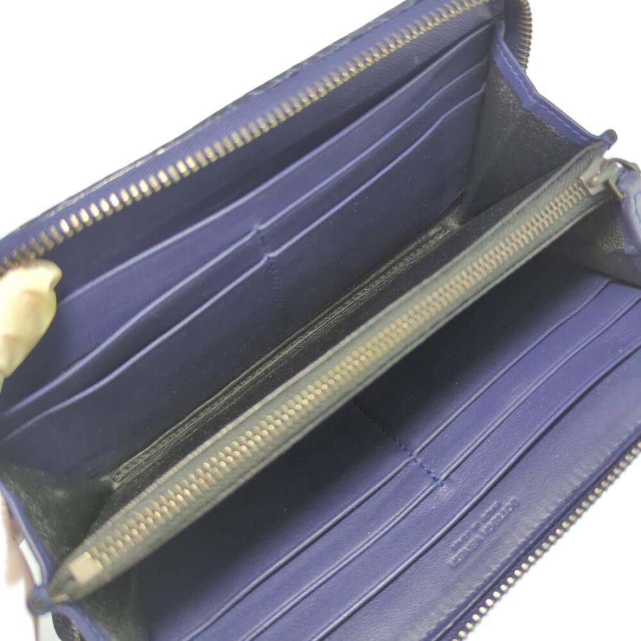 美品　BOTTEGAVENETA イントレチャート パイソン 紫　パープル　蛇革 超希少/金運UP】 BOTTEGAVENETA イントレチャート パイソン 紫