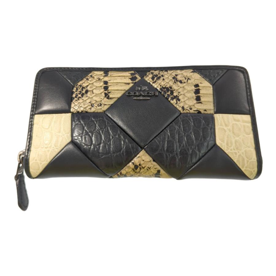 COACH（コーチ） パッチワーク・レザー ラウンドファスナー 長財布