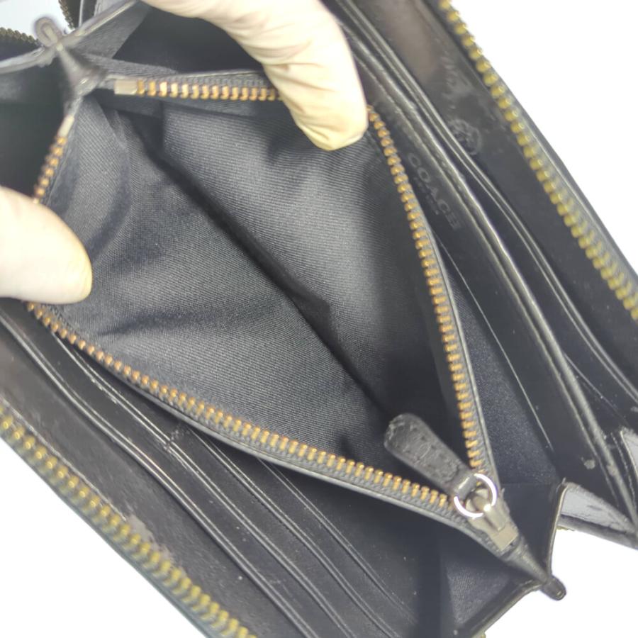 【新品未使用】coach パッチワーク　ラウンドジップ長財布　マルチレザー　黒 希少 入手困難 COACH コーチ パッチワーク ラウンドジップ 長財布