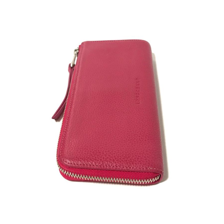 LONGCHAMP ロンシャン L字ファスナー長財布 型押し/ピンク