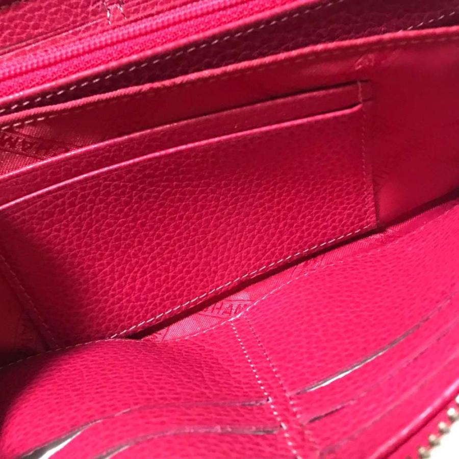 ロンシャン 長財布 ピンク L字ファスナー 美品 LONGCHAMP ロンシャン L字ファスナー長財布 型押し/ピンク
