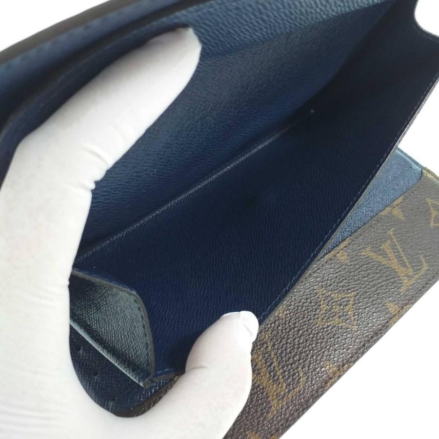 アンド( ☆∀☆) ルイヴィトン ポルトフォイユ マリールーロン ブルー ルイヴィトン モノグラム・ポルトフォイユマリールーロン・3つ折り長