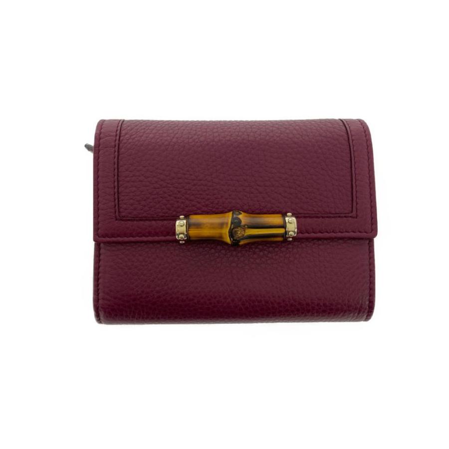 グッチ バンブー・3つ折り財布/257017/ボルドー/GUCCI 翌日配送可/RF3 