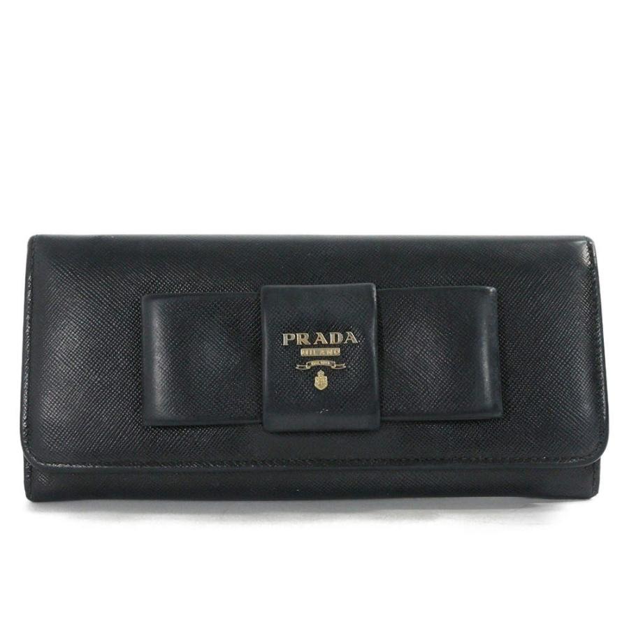 PRADA プラダ サフィアーノ・リボン・ロゴ・長財布/1M0506