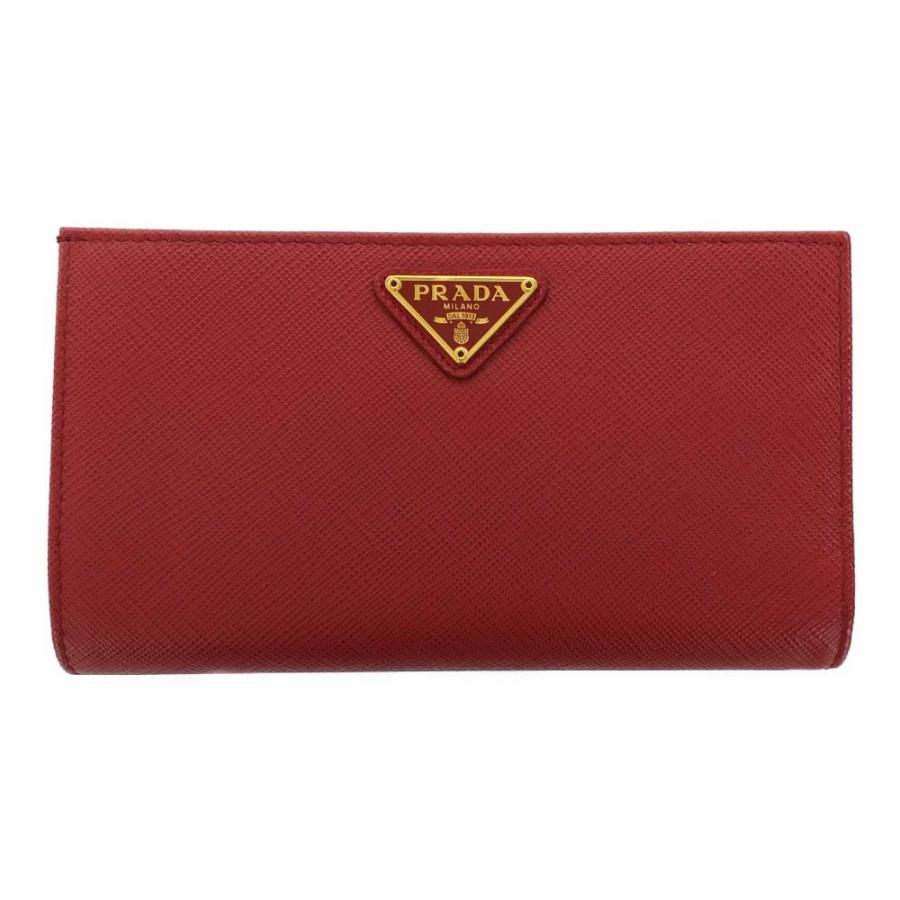 【美品】PRADA 長財布　トライアングル　ロゴプレート　シルバー金具　フラップ PRADA（プラダ） 超美品・プラダ 長財布 メタルトライアングルロゴ