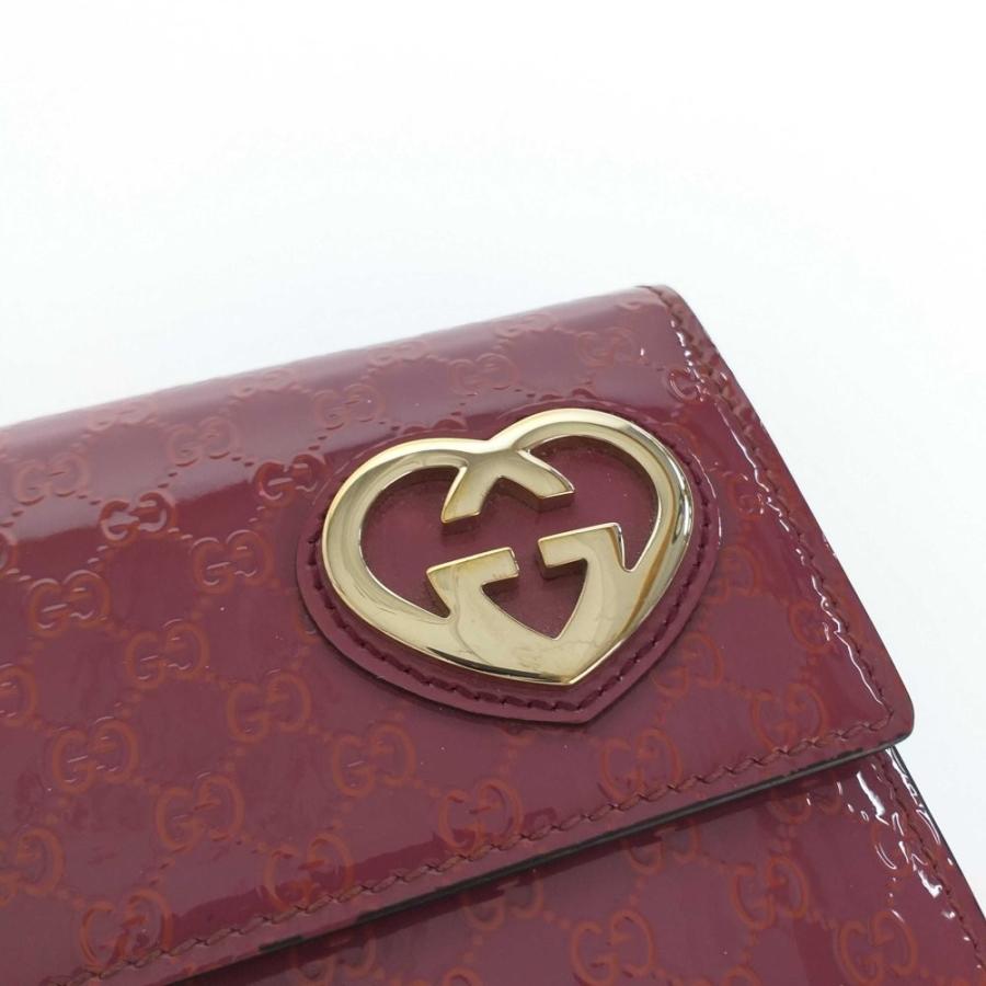 GUCCI グッチ長財布ラブリーハート シマ パテントレザーピンクエナメル GUCCI グッチ長財布ラブリーハート シマ パテントレザーピンク