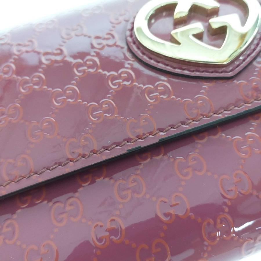 GUCCI グッチ長財布ラブリーハート シマ パテントレザーピンクエナメル GUCCI グッチ グッチシマ・長財布 ラブリーハート パテント