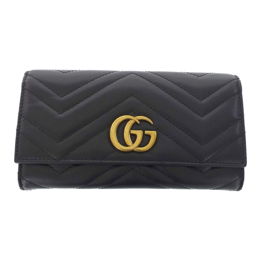 超美品・グッチ GGマーモント・ロングフラップウォレット・長財布 