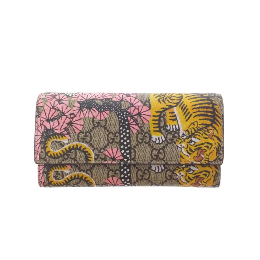 グッチ GGスプリーム・長財布 ベンガル柄/452349/ベージュ/GUCCI 翌日 