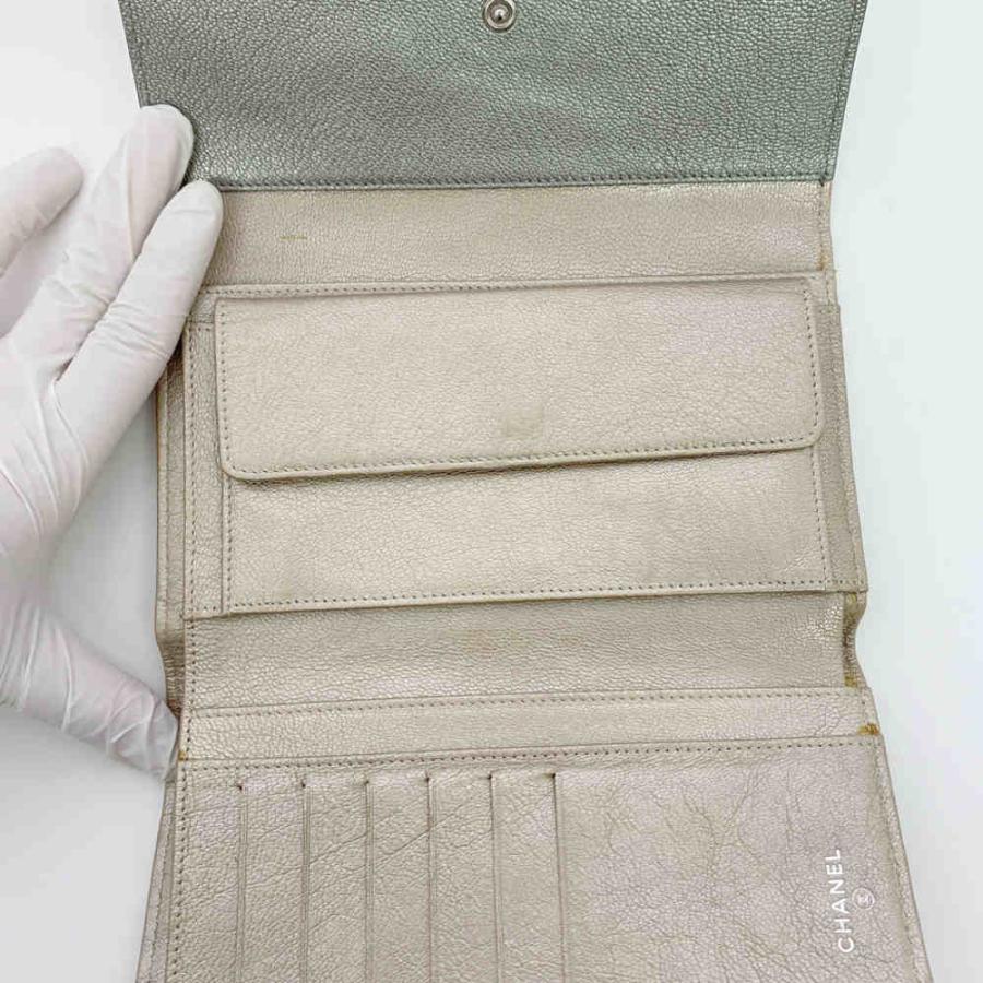 CHANEL シャネル ビコローレ・三つ折り長財布 ココマーク レザー