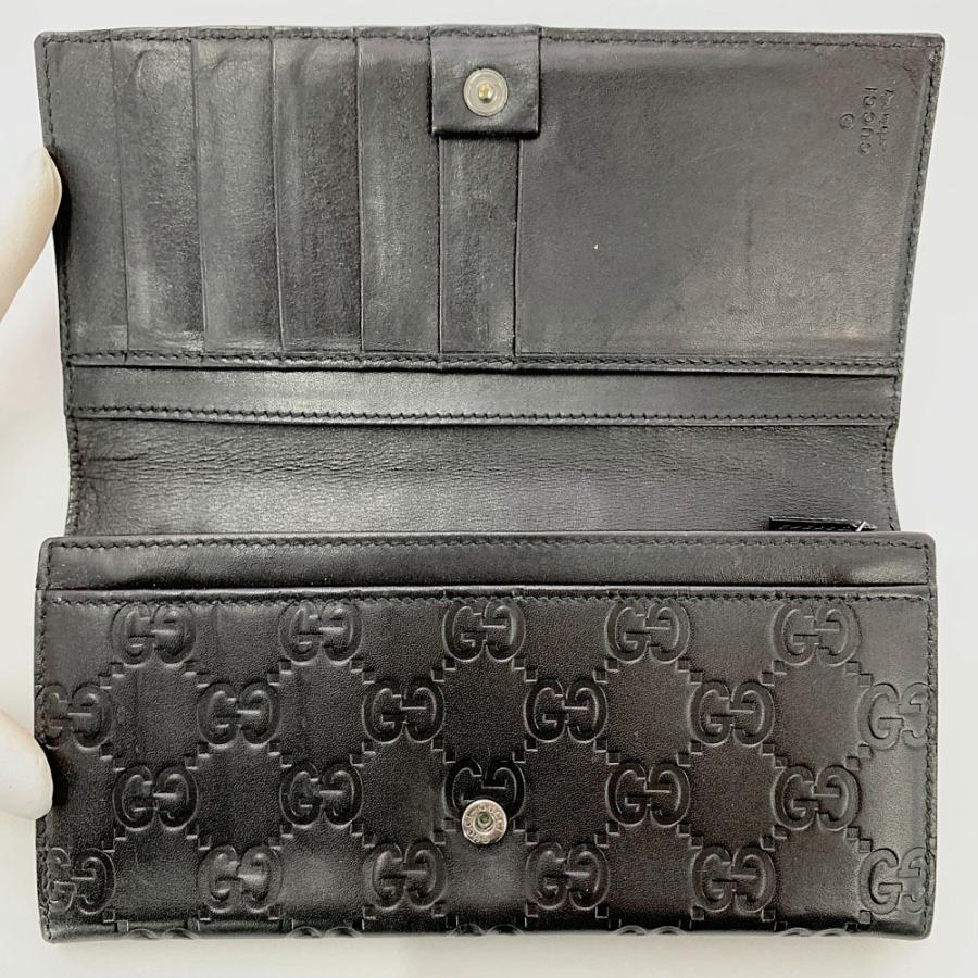 GUCCI（グッチ） グッチシマ・レザー・長財布 黒/146229/ブラック