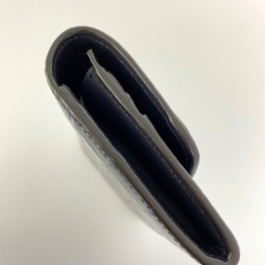 Chloe クロエ C・クロコ型押しカーフレザー長財布/ネイビー/ブラック 