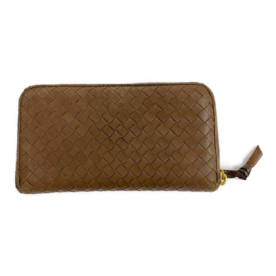 ボッテガヴェネタ イントレチャート チョコレートブラウンレザー 長財布