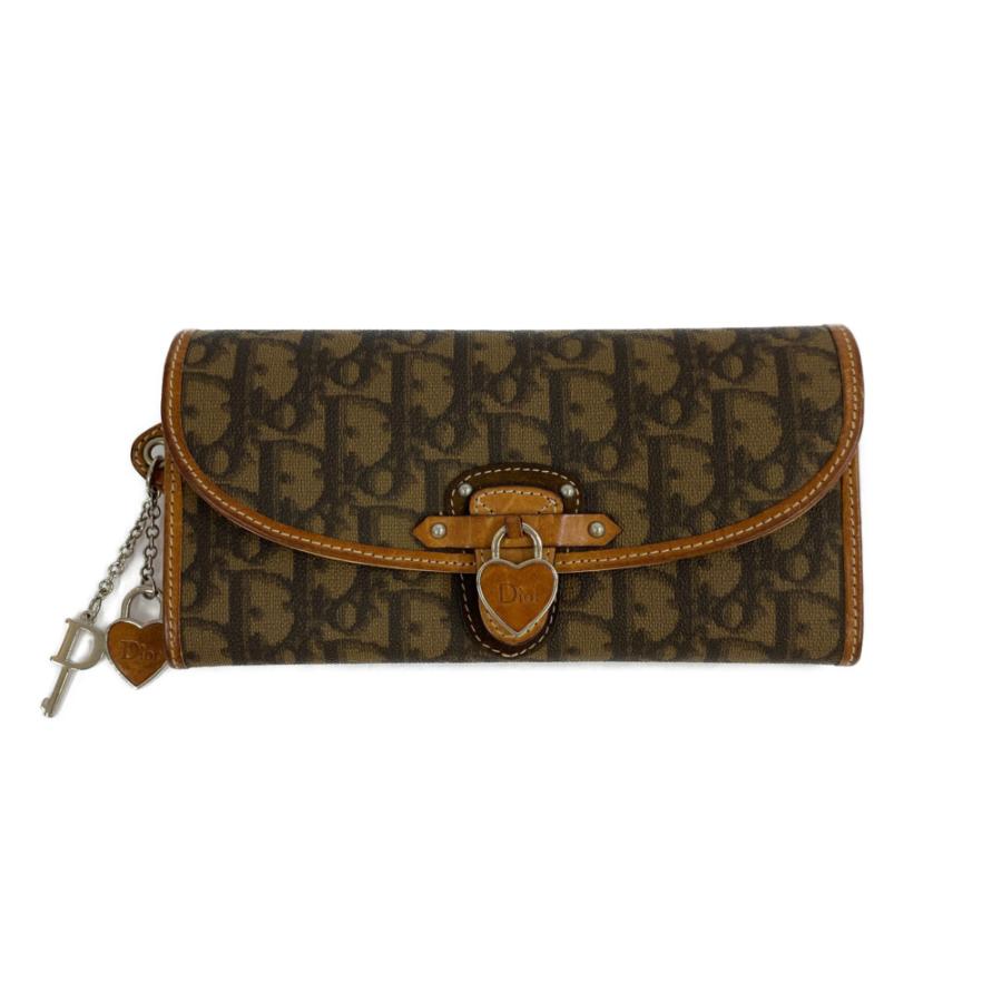 クリスチャンディオール トロッター　ロマンティック　折財布　ハート　ブラウン クリスチャンディオール トロッター ロマンティック 折財布 ハート